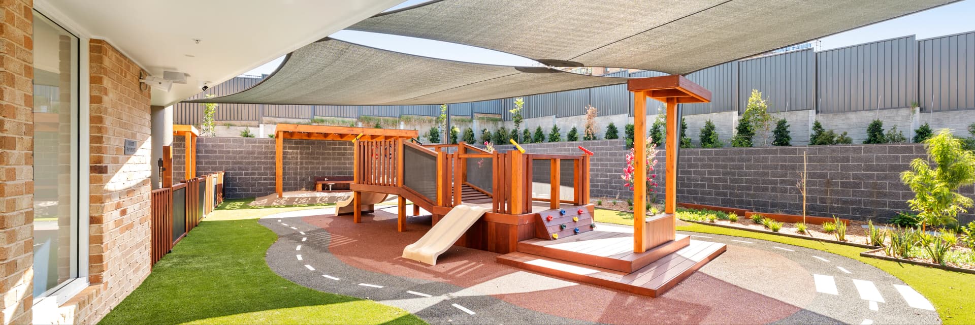 Outdoor play area at Simba Education Leppington early learning centre